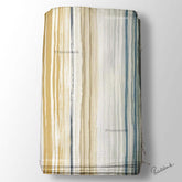 Beige Blue Stripe Printed Fabric Material